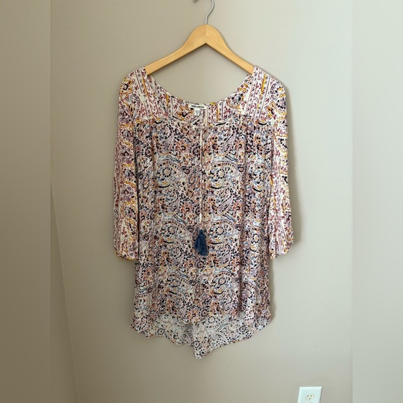 Billabong Floral Print Women's Dress with Tassels Size L - Picture 2 of 4